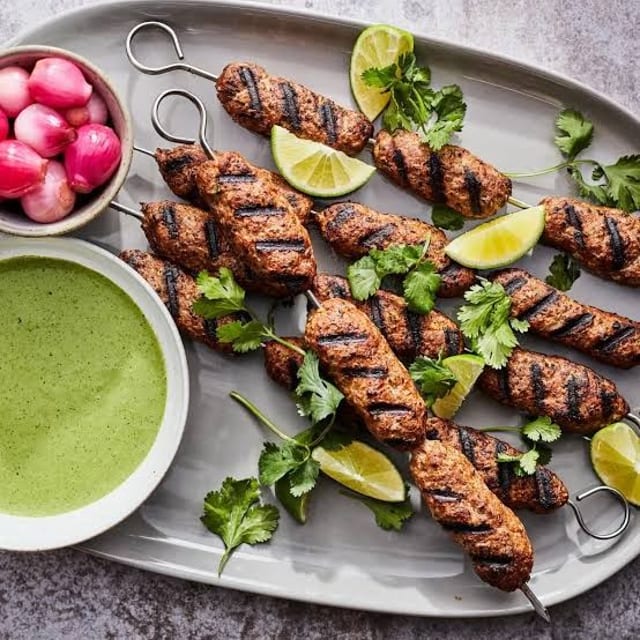Lamb Seekh Kebob.